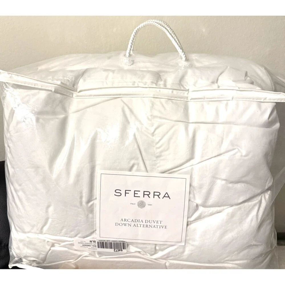 SFERRA Arcadia King Medium Down Alternative Duvet Comforter White 108x94